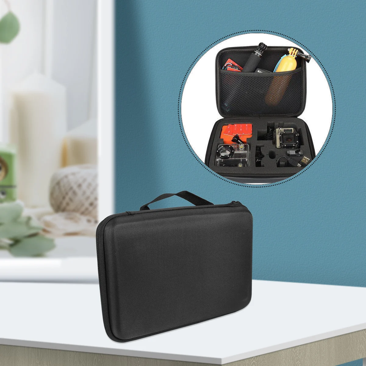 

Large Capacity Camera Storage Bag Portable Eva Case for Sports Cameras Waterproof Dustproof Protection for 8 Max