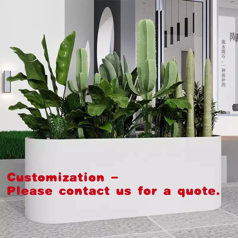 

Customize.Outdoor Flower Box Square Partition Fence Iron Flower Stand Flower Bed Dining Room Rectangular Flower Pot Display Cent