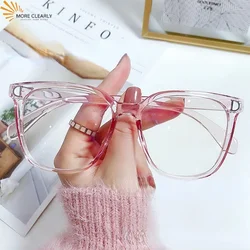 Computer Goggle Ultra Light Frame Blue Light ProtectionAnti-Blue Light Glasses for Women Men Vintage Transparent Polygon Eyewear