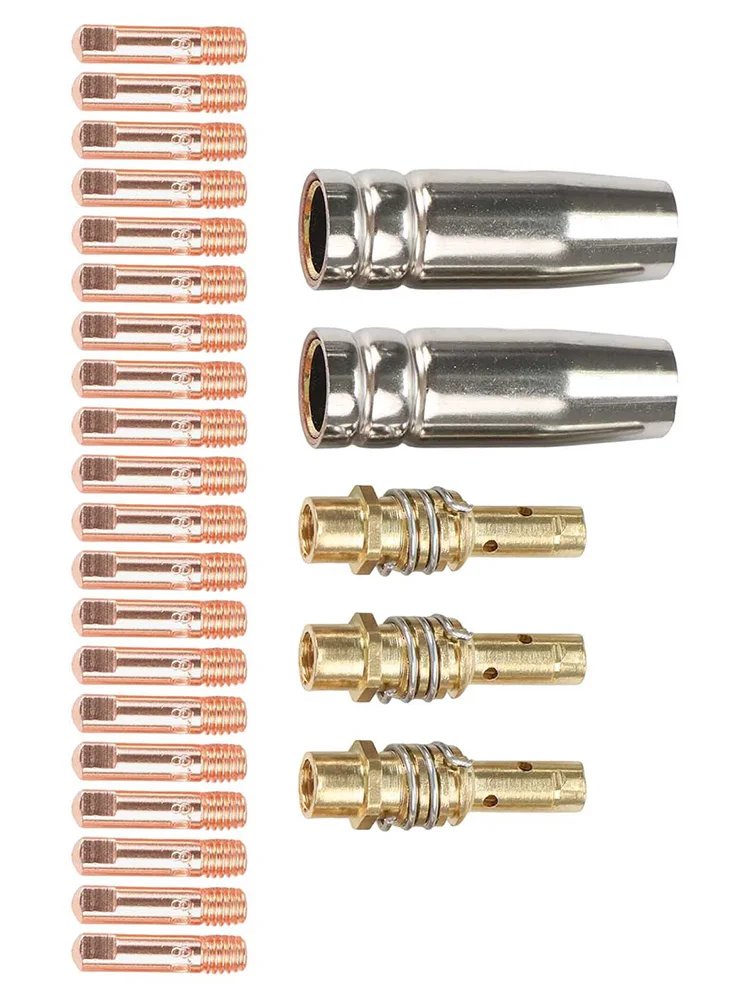 25PCS Kit for 15AK For MIG Welding Includes Gas Nozzles Diffusers and 0 8mm for contact Tips for Enhanced Efficiency