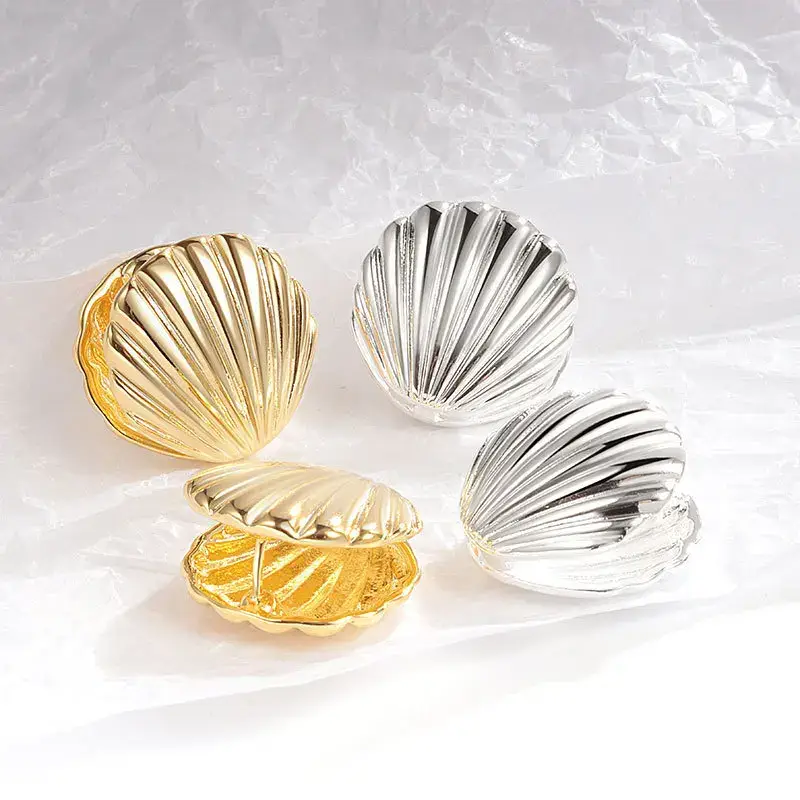 New Exaggeration Ocean Shell Texture Stud Earrings for Women Trendy Accessories Personalization Jewelry Earrings Daily Wear - 2