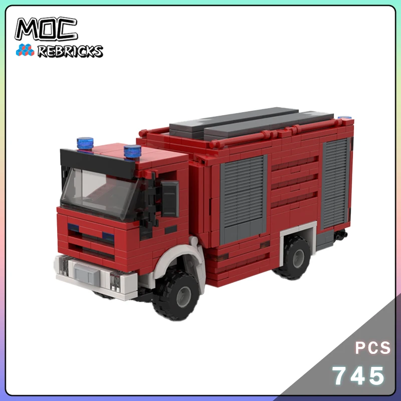 市シリーズ Iveco Eurofire TLF 4000 消防車 MOC ビルディングブロックモデル DIY 技術レンガ組立ディスプレイおもちゃクリスマスギフト
