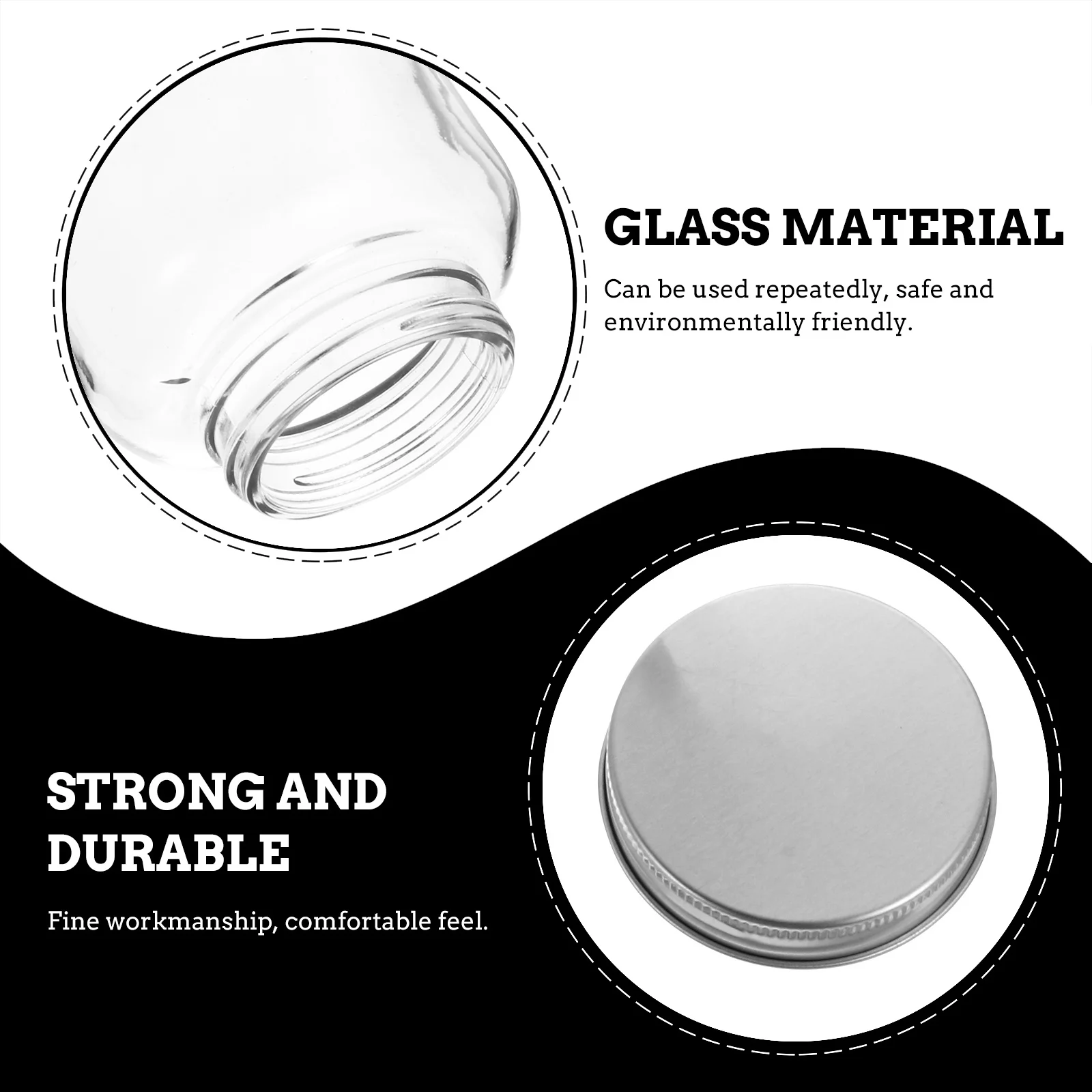 

4Pcs Glass Milk Tea Bottles Premium Transparent Juice Beverage Container Reusable Eco Friendly Dishwasher Safe