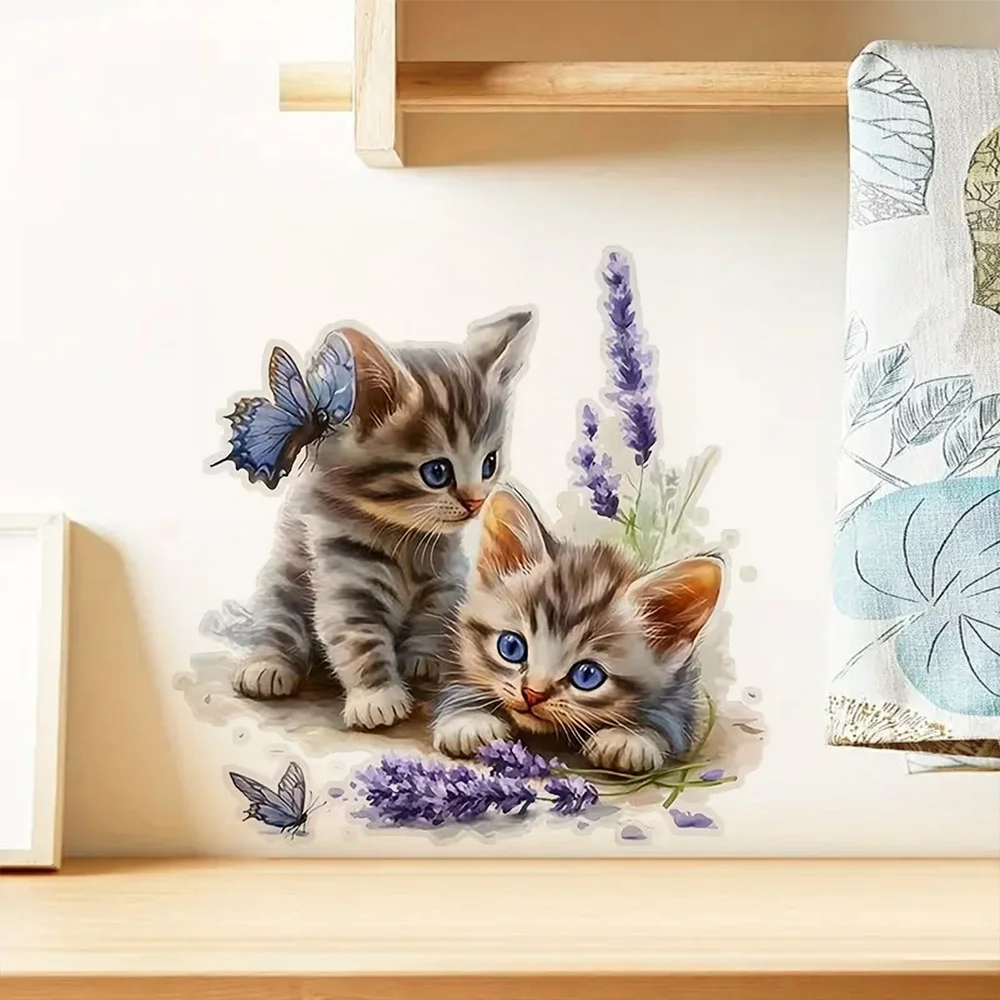 

Adorable Cat Vinyl Stickers Decoration for Living Room, Wall, Bedroom, Toilet and Home Decor Car Decals Self-Adhesive Waterproof