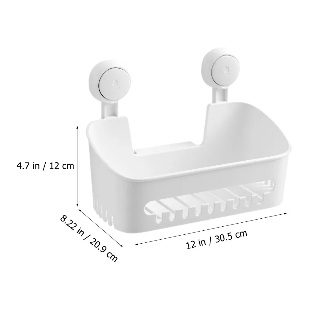 Suction Cup Wall Mounted Storage Rack ABS Bathroom Organizer Shower Holder Toothbrush Toothpaste Cups Storage Shelf Kitchen