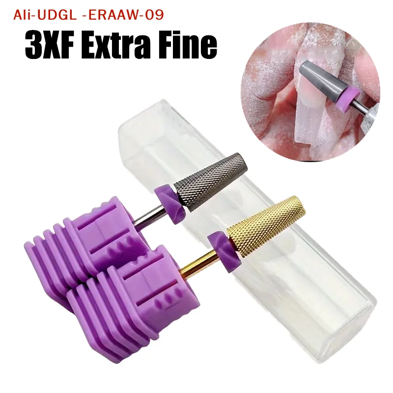 1PC 3XF Punte per fresa per unghie 5 in 1 in acciaio al tungsteno rotante per manicure, strumenti per rimozione gel e smalto, attrezzi per manicure