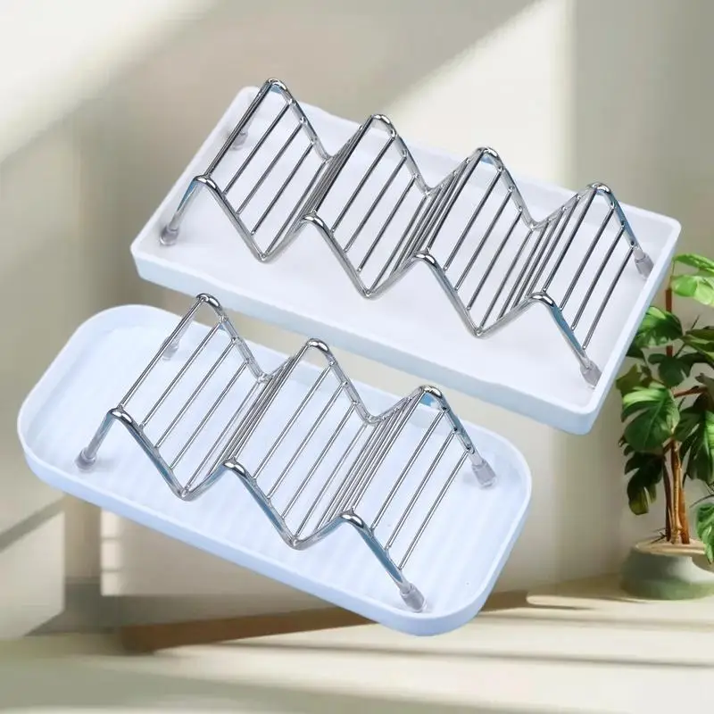 

2/3 Grids Stainless Steel Soap Rack Student Dormitory Soap Moisture-proof And Waterproof Sink Storage Rack Household Storage