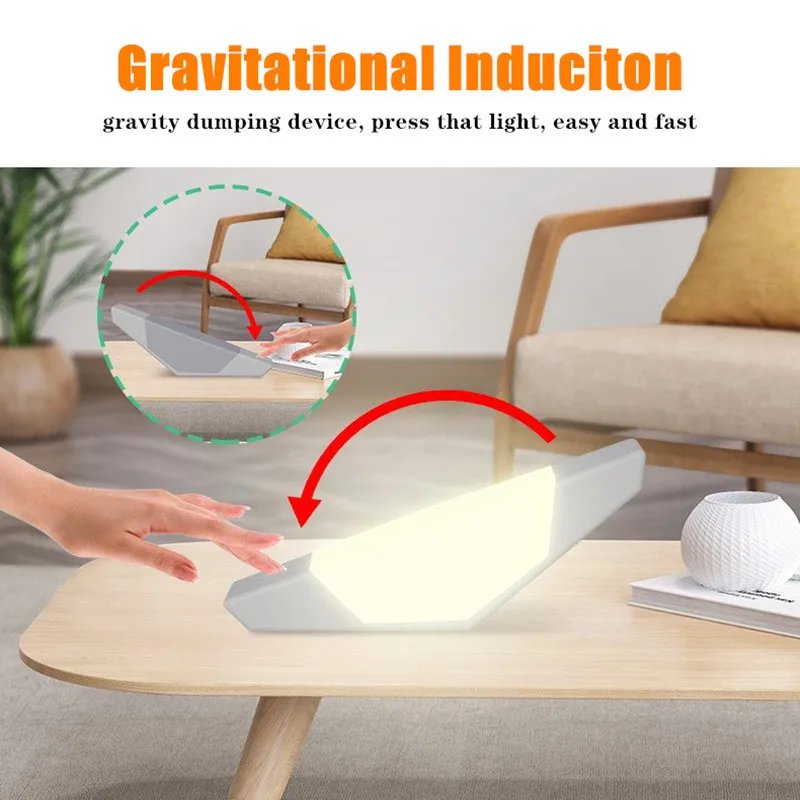 Creative LED Night Light Atmosphere Home Bedroom Bedside Table Lamp USB Rechargeable Stepless Dimmable Gravity Sensor Light