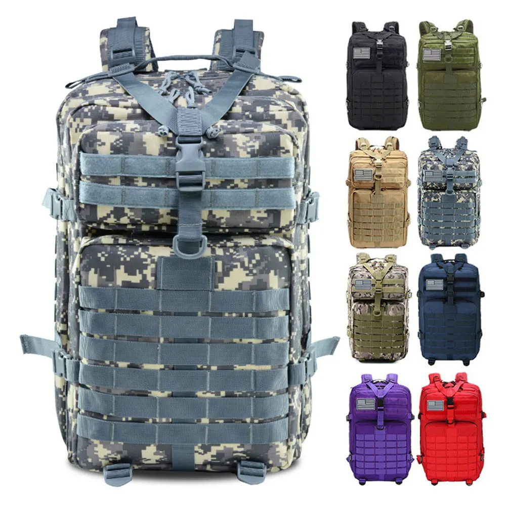 45L Tactical Tactical Backpack  Molle Assault Rucksack 3P Outdoor Travel Hiking Rucksacks Camping Hunting Climbing Bags