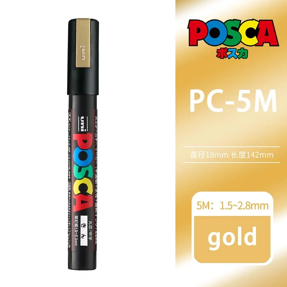 1 stücke Japan UNI POSCA Marker Stift PC-1M/3M/5M POP Poster Graffiti Permanent acryl Marker Weiß Schwarz Gold Silber Kunst Liefert