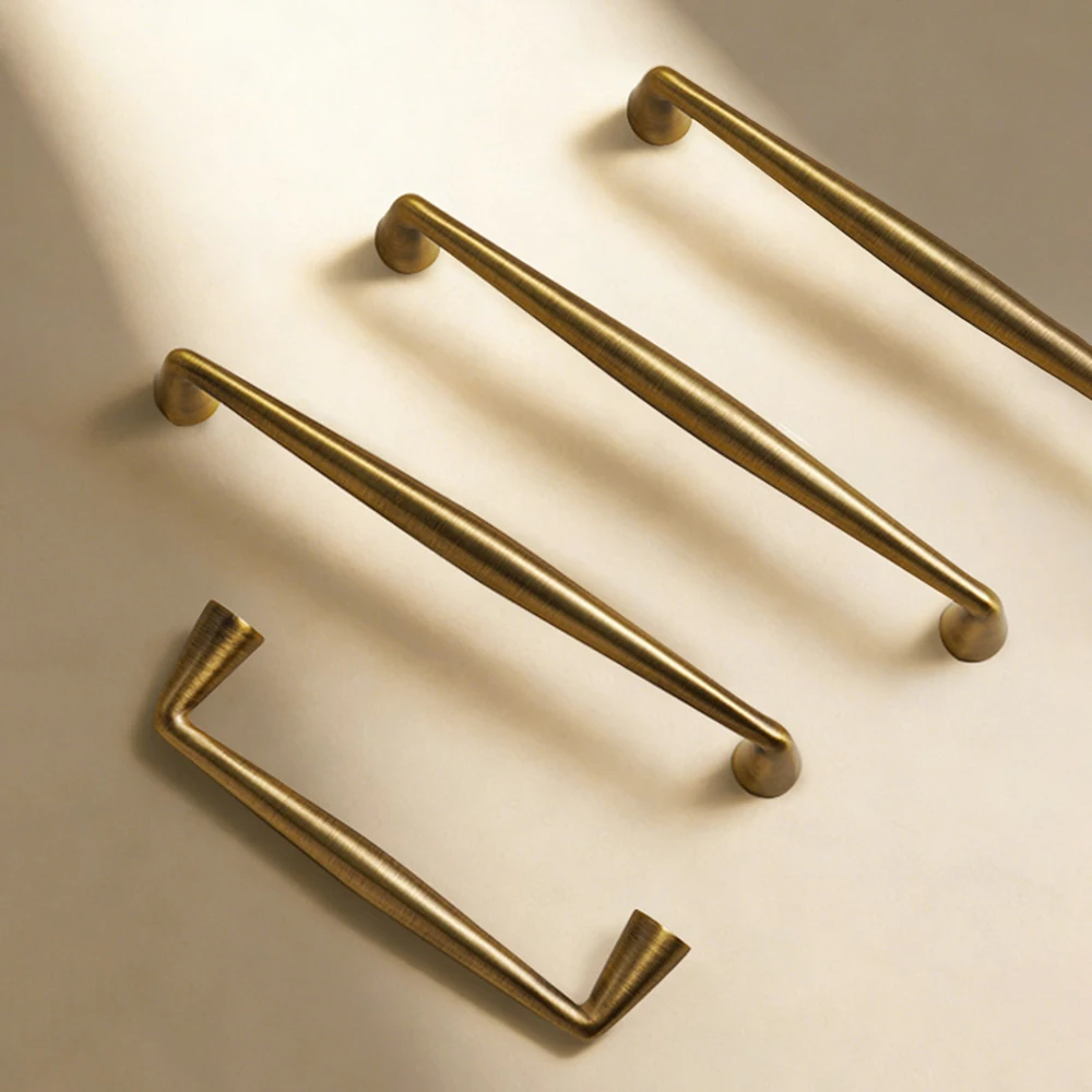 

Dooroom Solid Brass Luxury Antique Kitchen Handle Minimalist Design Style Cabinet Wardrobe Long Handle Hardware Handles