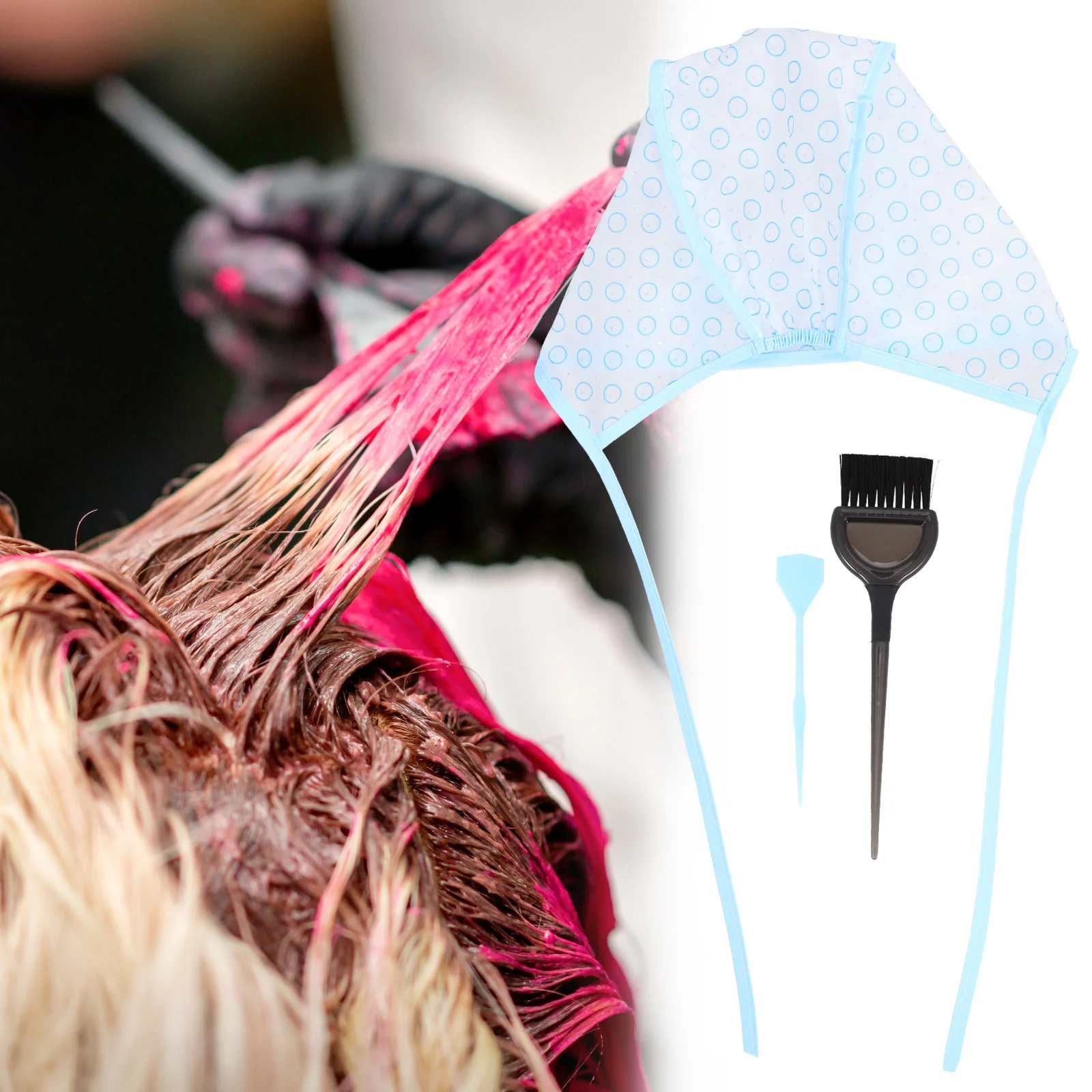 

4Pcs Hair Highlighting Caps Hair Dye Color Brush Set Salon Home DIY Coloring Kit Highlight Cap Home Salon Styling Kit