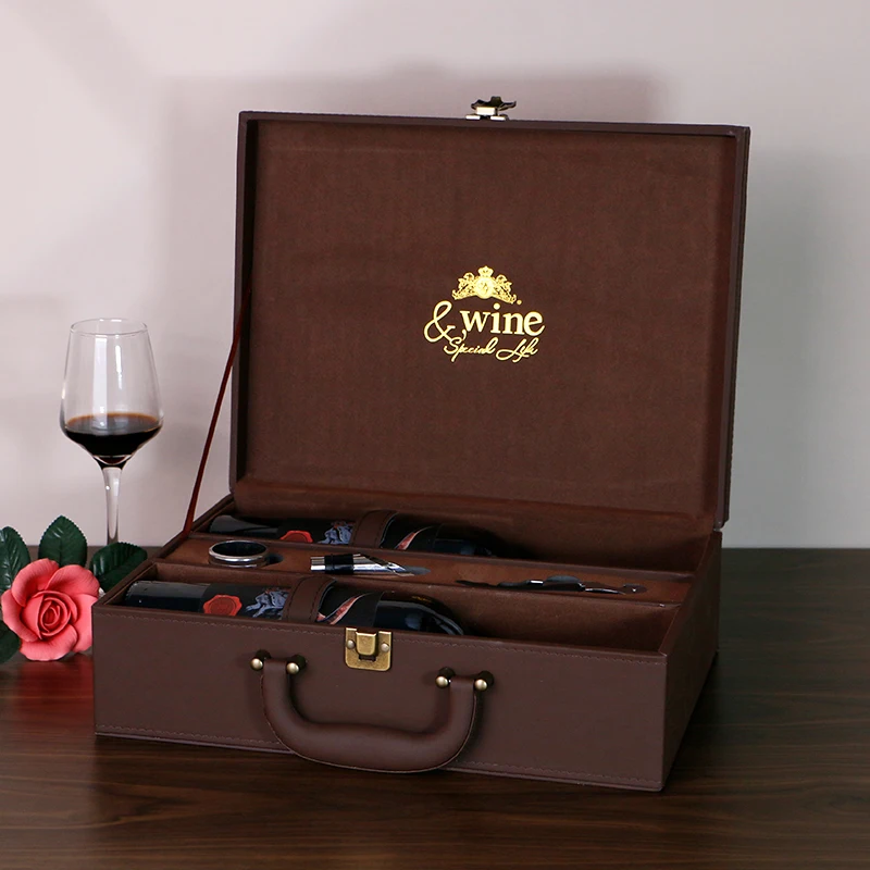 

Customized Wooden Wine Packaging Box Luxury Wine Storage Case Rectangle Modern Design Gift Box