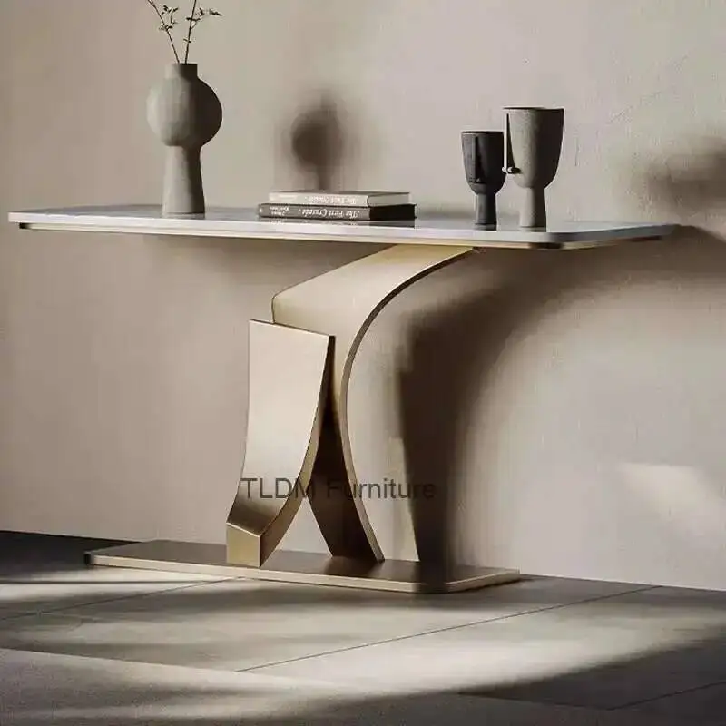 

Hall Luxury Hotel Nordic Living Room Vertical Table Metal Table Vintage Corner Narrow Tisch Wohnzimer Hallway Furniture
