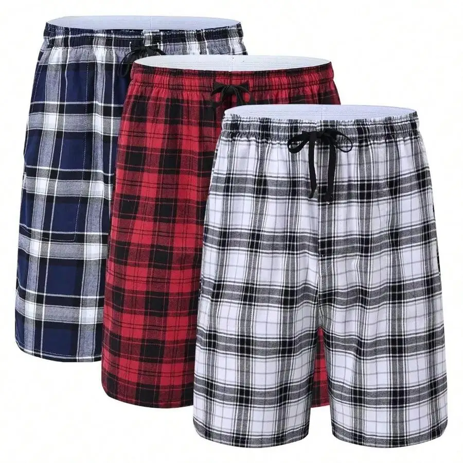 3 Pcs  Casual - Basic  Plaid  Spring/Summer/Fall  Regular Fit  Button  Drawstring  Holiday  Night Out  Garden  Daily    Pajamas