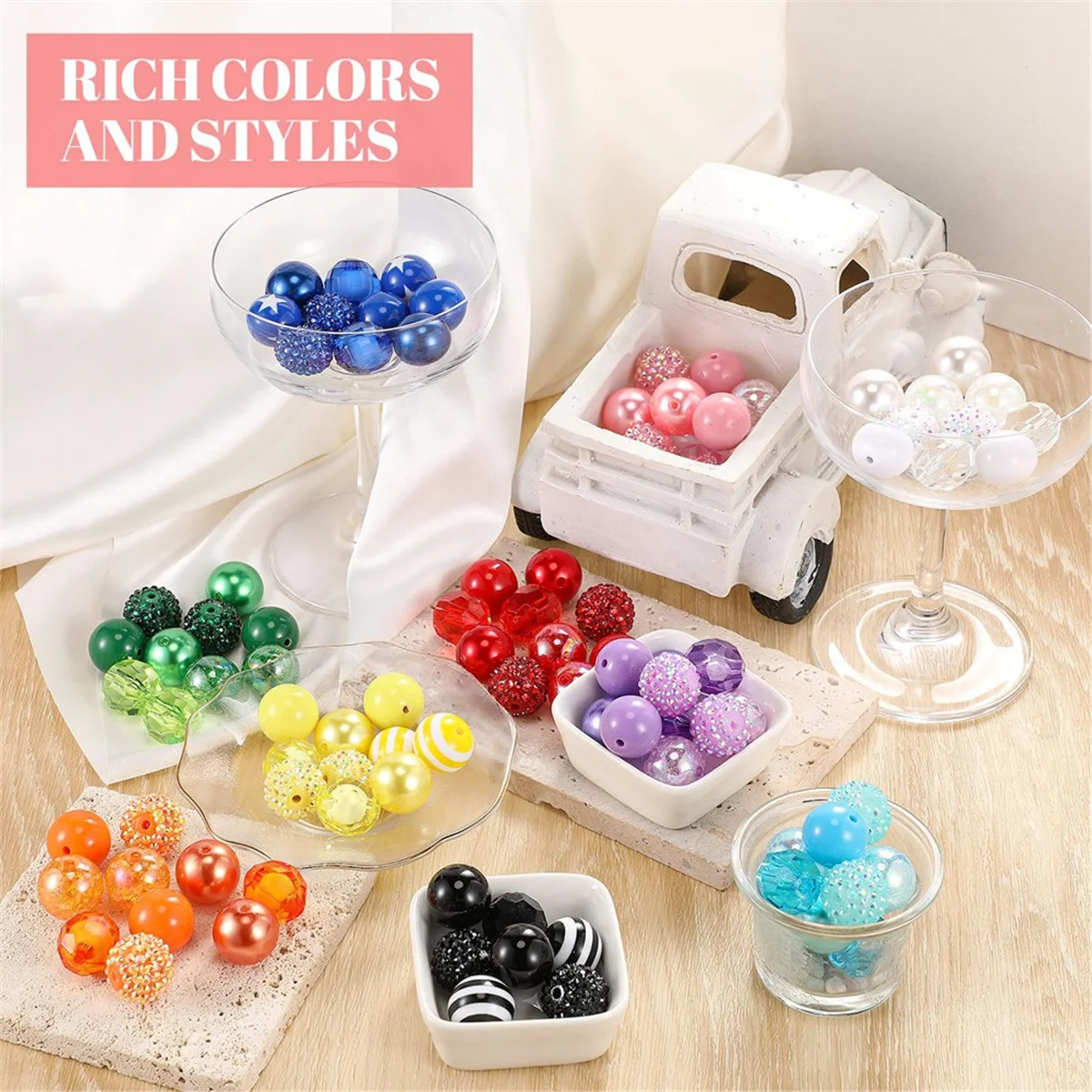 

ABIY-100 шт. 20 мм бусины для ручек, бусины со стразами, бусины с жевательной резинкой для ручек, брелки из бисера, сделай сам, ручка для рукоделия, изготовление ювелирных изделий