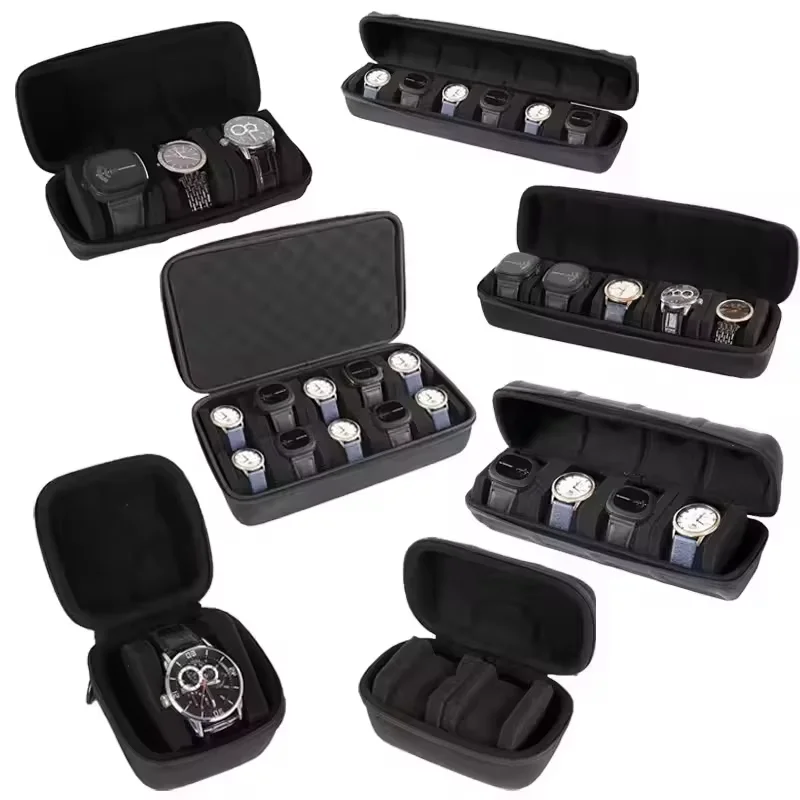 Travel Watch Box Organizer Portable Waterproof Watch Storage Box EVA Travel Watch Carrying Case Smart Watches Men & Women Gift image 5