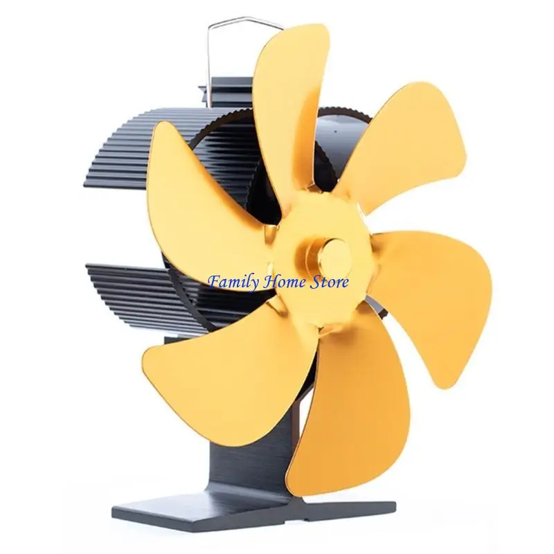 

P0UF Eco-friendly Fireplace Fan Heat Powered Stove Stove Fan for Log Burning Small for Ideal Gift for Your Home Friend