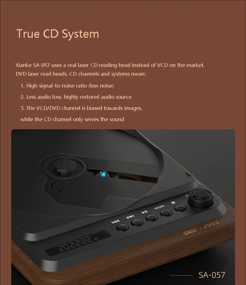 Nuovo lettore CD retrò febbre in legno ad alta definizione Lossless portatile CD Walkman Wireless Bluetooth ricaricabile lettore musicale HIFI