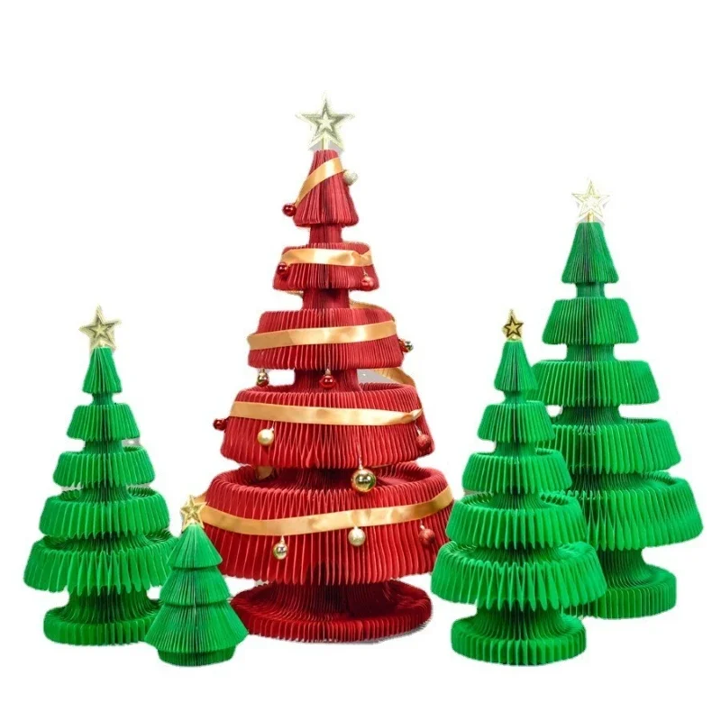 

Christmas shopping mall shop window props creative decoration honeycomb pine tree