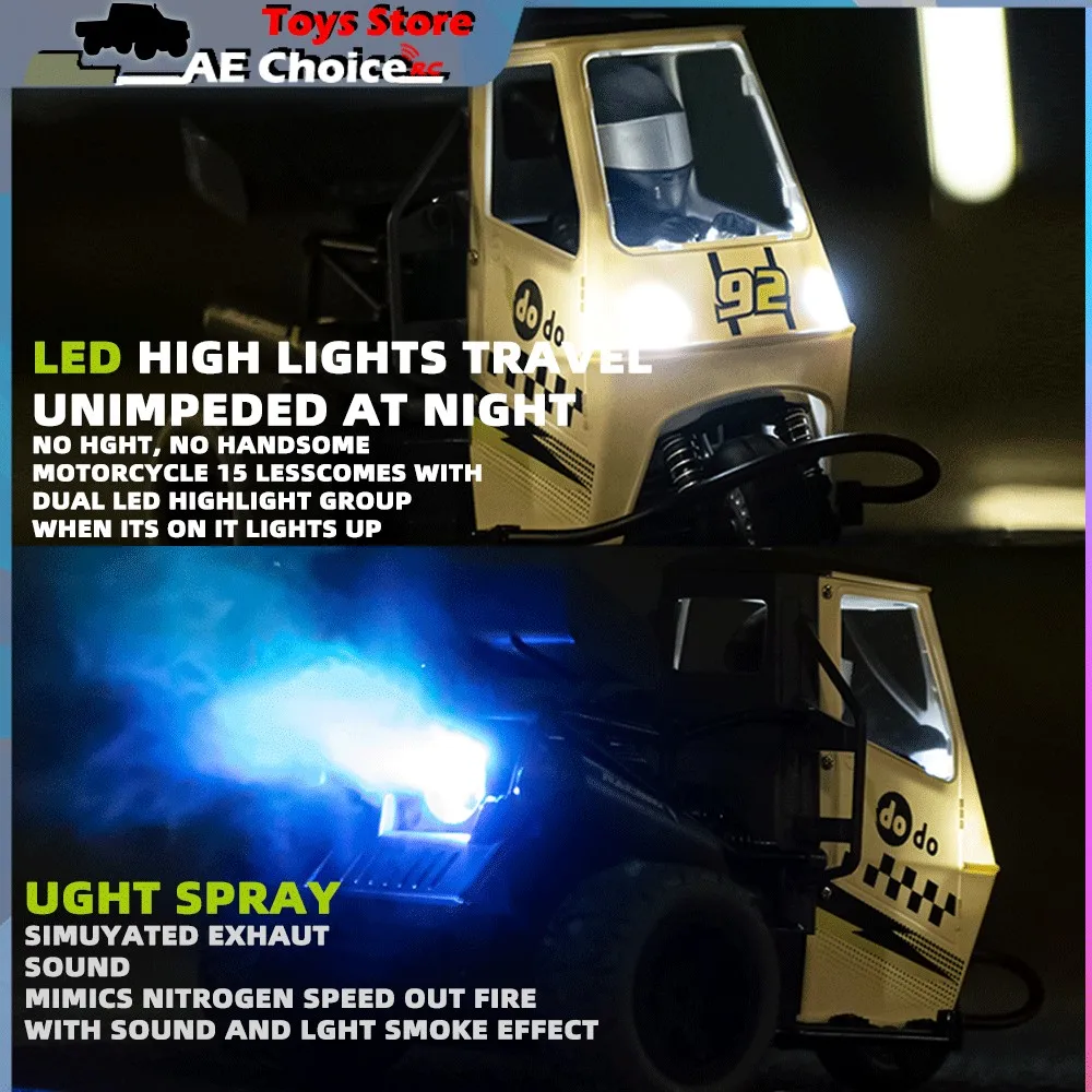 S810 1/16 2.4G télécommande trois roues RC moto avec pulvérisation légère électrique haute vitesse émulation motos jouet pour les enfants