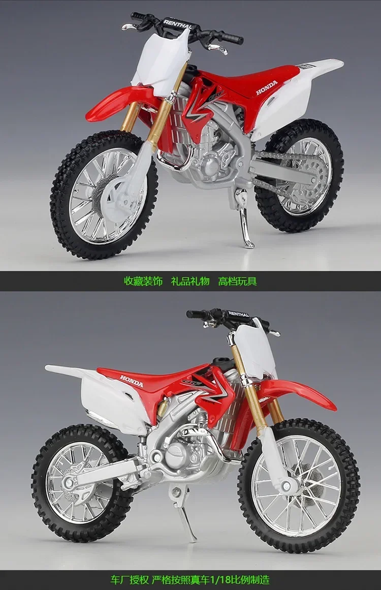 Maisto-modelo de motocicleta Honda CRF450R a escala 1:18, juguete de aleación para carreras todoterreno, moto de África, juguetes para B312