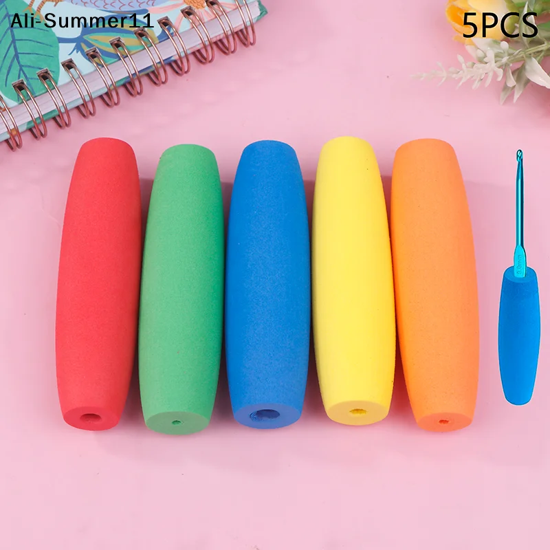 【Hlr】CCA83-5PCS Häkelnadel-Set, komfortabler Griff für Häkelnadeln, Häkelnadel-Zubehör in verschiedenen Größen für 2 mm bis 8 mm große Häkelnadeln