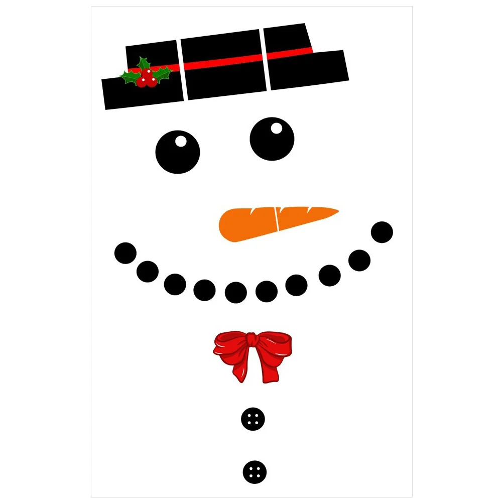 

1Set Christmas Garage Decor Snowman PVC Sticker Waterproof DIY Decal for Garage Door Wall Window Outdoor Indoor Holiday Decor