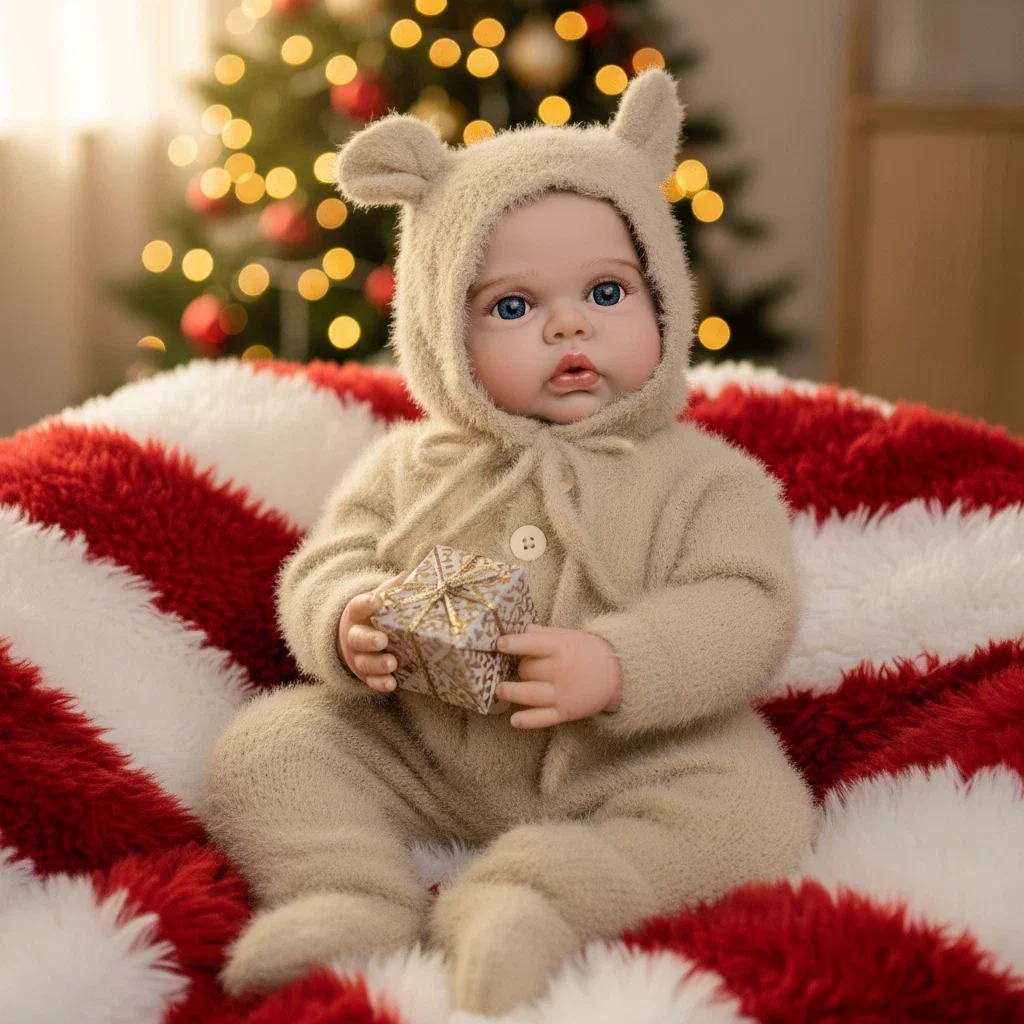 1PC 19inch Reborn Babypop Kleine Augurk Zachte Doek Lichaam Levensechte Pasgeboren Babypop met 3D Huid Meerdere Lagen Schilderen