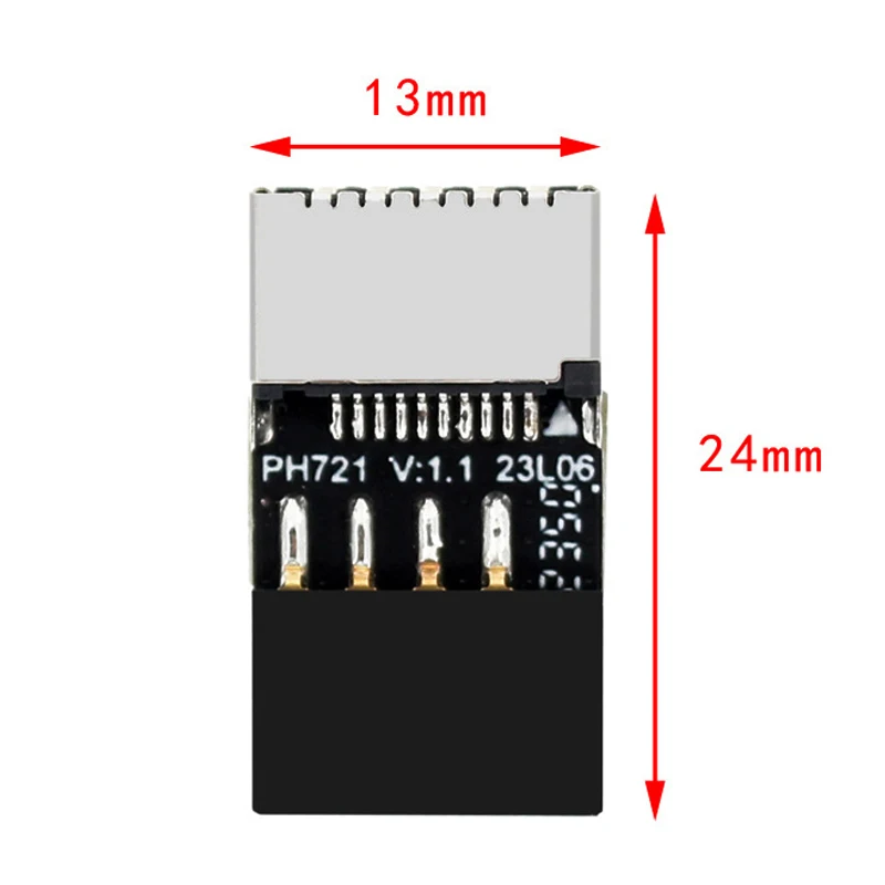 1PCS USB 2.0 9-Pin Male to Type E Female Front Panel Socket to 9Pin Mainboard Header Extension Adapter Connector for Desktop PC