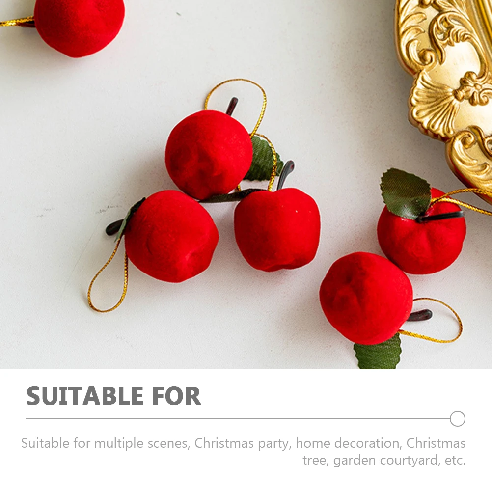 

60pcs Christmas Tree Apple Pendant Xmas Hanging Ornaments Mini Decorations for Festival Party Garden Courtyard