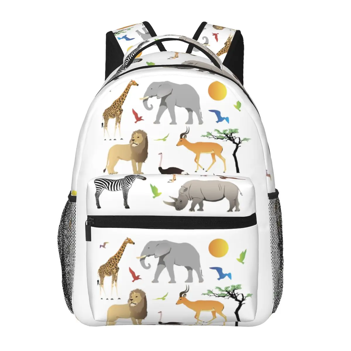 

Safari Savanna Various Animals Backpacks Boys Girls Bookbag Students School Bags Cartoon Rucksack Shoulder Bag Large Capacity