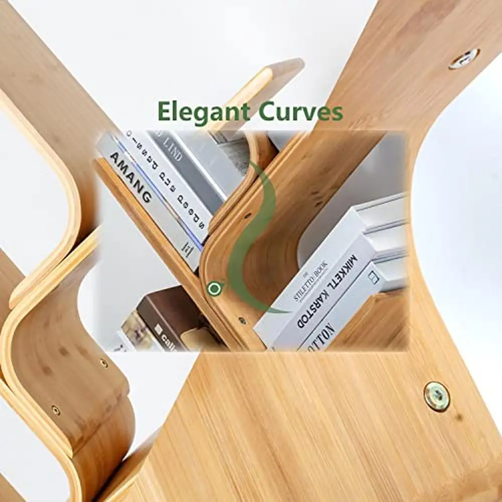 Eco-friendly Estante Estante, árvore de bambu Organizador Rack, prateleira Stand, 8-Tier