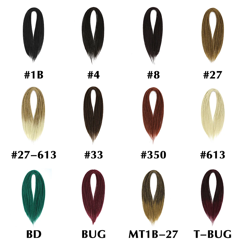 Extensiones de cabello de rastas suaves de doble punta de 24 pulgadas, trenzas de ganchillo sintéticas de imitación, rastas de diosa Hippie Reggae hechas a mano