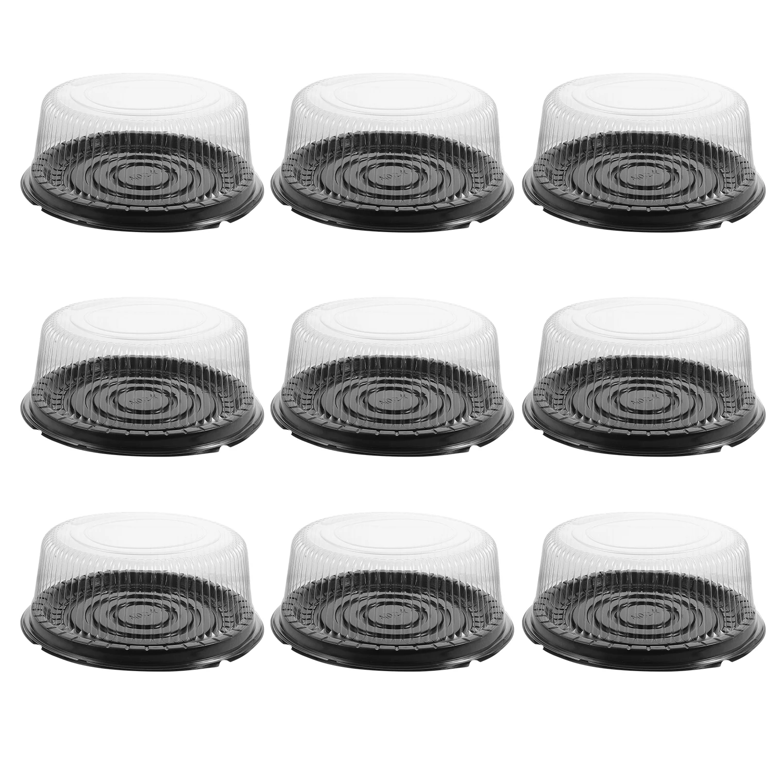 

10 Pcs Cake Box Birthday Holder Reusable Plastic Boxes Round Packing Cupcake Stands