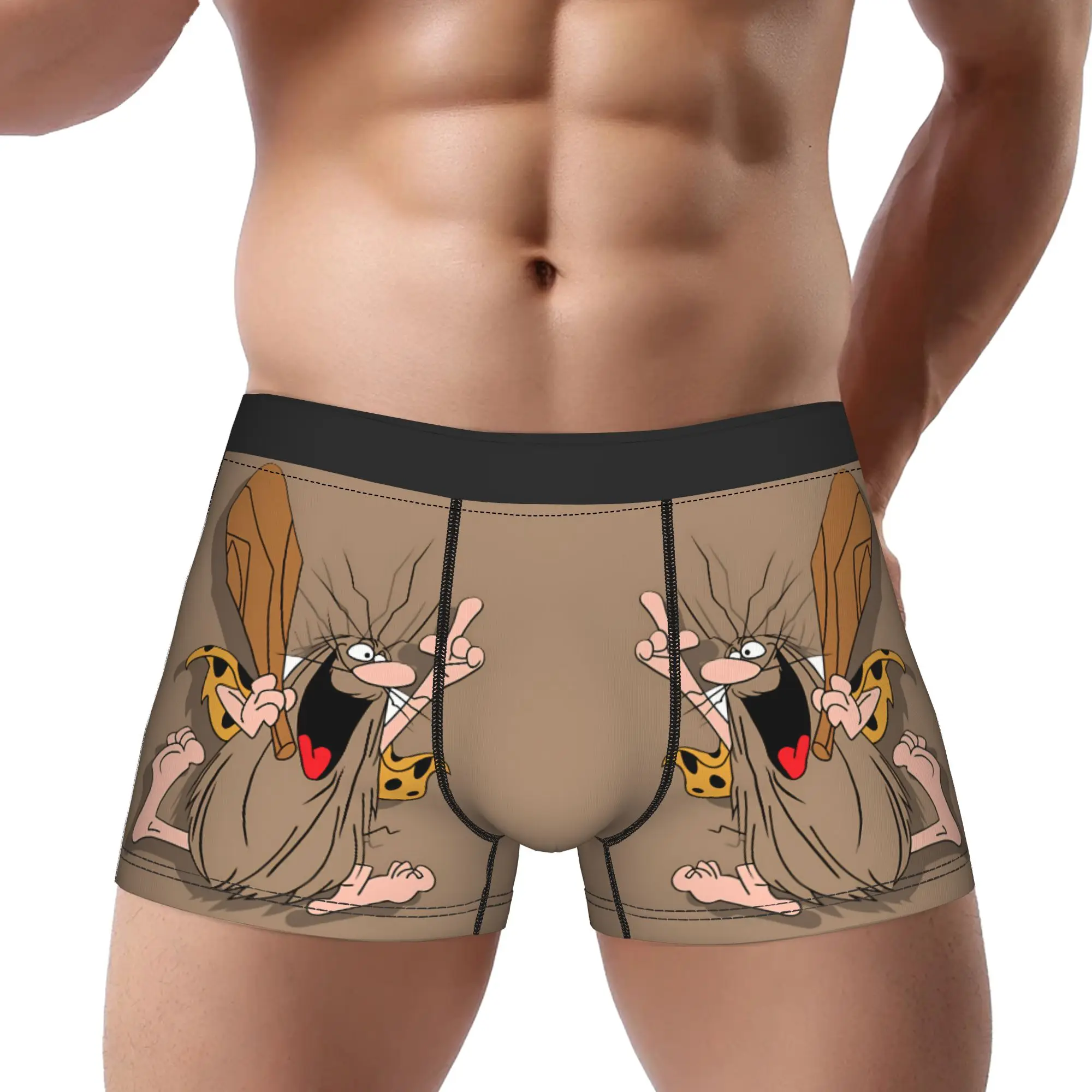 

Captain Caveman Underwear Man Polyester Boxer Briefs Underpants Printed