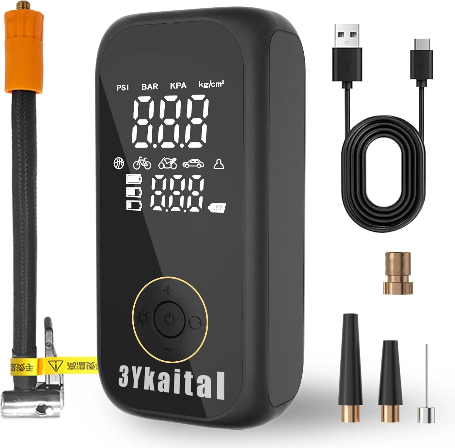 

Portable 150PSI Cordless Tire Inflator - Digital Air Compressor for Car, Motorcycle, Bike, Balls w/LED Light & Pressure Gauge