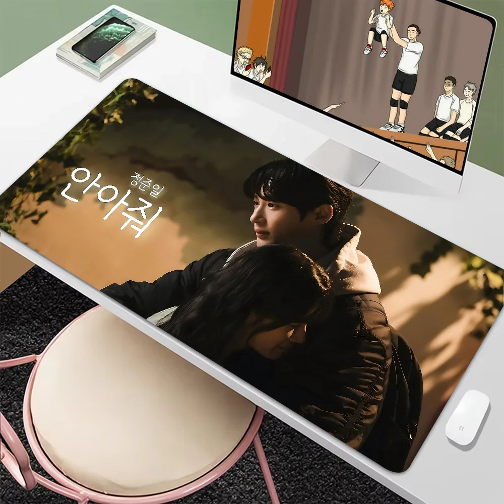 Korean Tv Lovely Runner Byeon Woo-seok Mousepad NewArrivals Large Gaming Mousepad L XLXXL Gamer Mouse Pad Size For Keyboards Mat