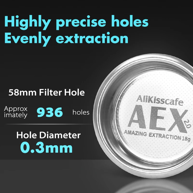 Portafiltro sin fondo para café, 58 mm, compatible con máquinas de espresso E61, Gaggia, Nuova, Hibrew H10a y Breville serie 9. Accesorios y herramientas para baristas.
