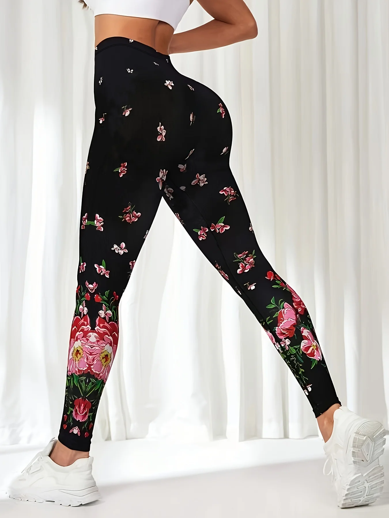 Popular floral print tight leggings