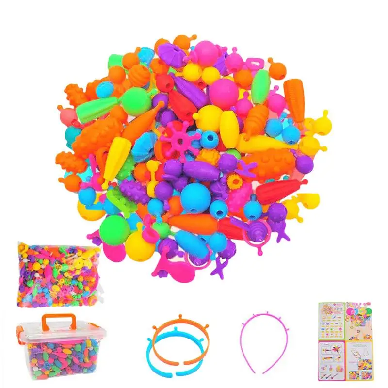 Jewelry Pop Beads Children Girls Princess Jewelry Making Kit DIY Handmade Beaded Puzzle Multifun Ideal Christmas Birthday Gifts