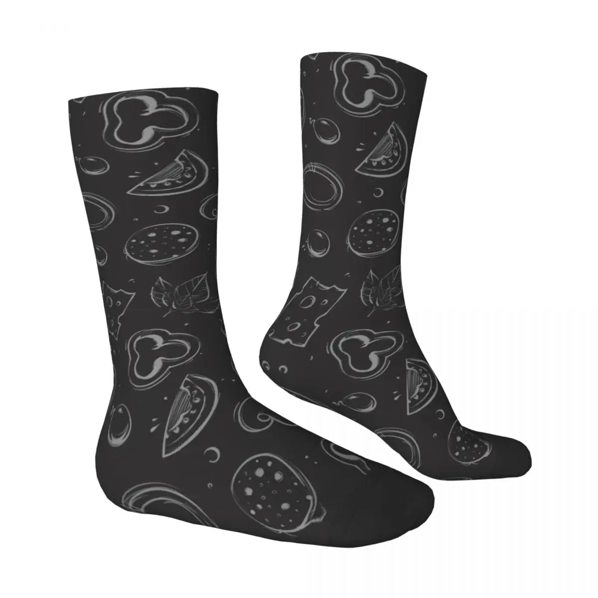 Pizza Ingredients Socks Male Mens Women Summer Stockings Printed