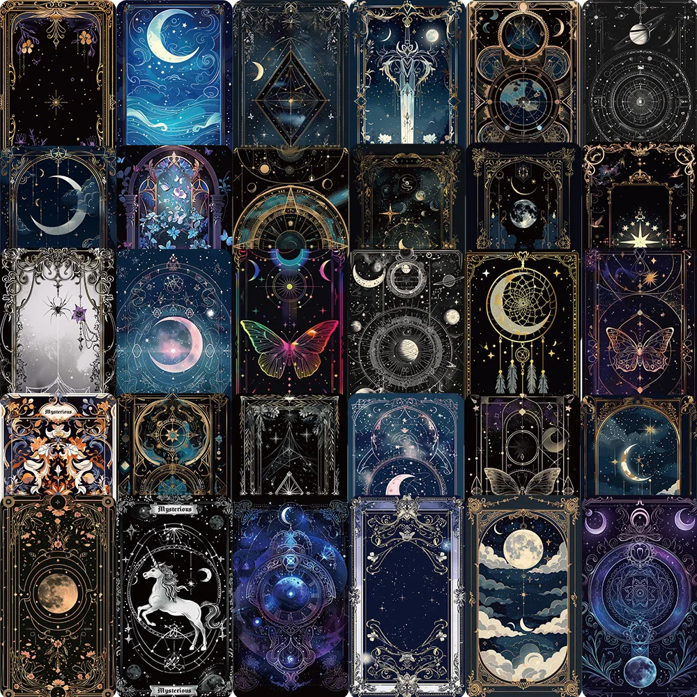 10/50PCS Cool Dark Mysterious Space Moon Stickers Aesthetic Tarot Goth Decals Phone Laptop Notebook Waterproof Sticker Kids Toy