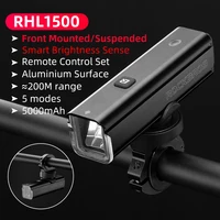 ROCKBROS RHL1500 Luz de bicicleta 5000Mah Luz delantera de bicicleta de altos lúmenes Ipx6 tipo C carga lámpara de bicicleta inteligente accesorios de bicicleta