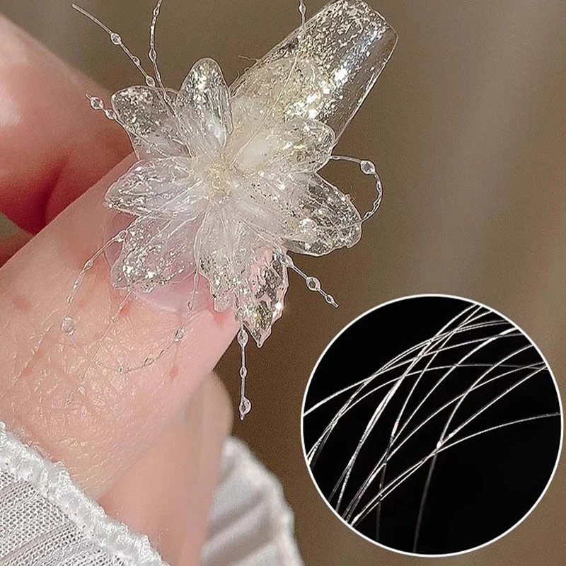 100M Nail Art Crystal Butterfly Transparent Silk Thread Fishing Line Wearing Nail Decoration Fishing Line For Jewelry Making