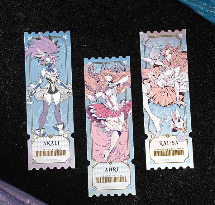 

Star Guardian Theme Card Bookmarks set Blind box(6 pieces in total) Genuine Original Packaging Ahri Kaisa Taliyah Akali Zoe