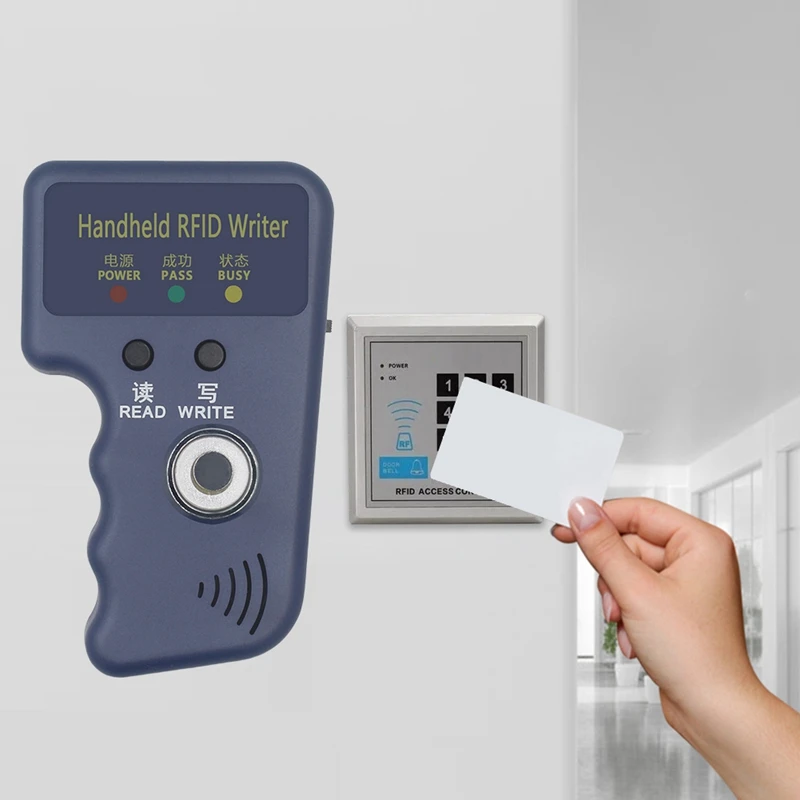 Lector duplicador de tarjetas RFID + llavero 5XT5577 125Khz TM copiadora clonador de llaves para tarjetas con chip EM4305 CET5200 TM