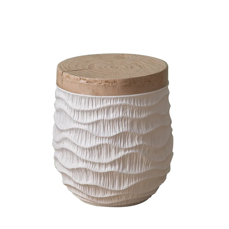 

wabi-sabi wind living room sofa edge, bed and breakfast small apartment retro small round table hotel bedside table,