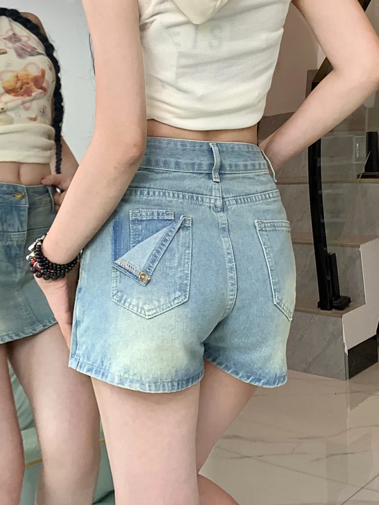 Jupe trapèze taille haute jupe en jean pour femme pantalons ort fille chaude trajet d'été coréen Sle Zipper ket Design Jeans...