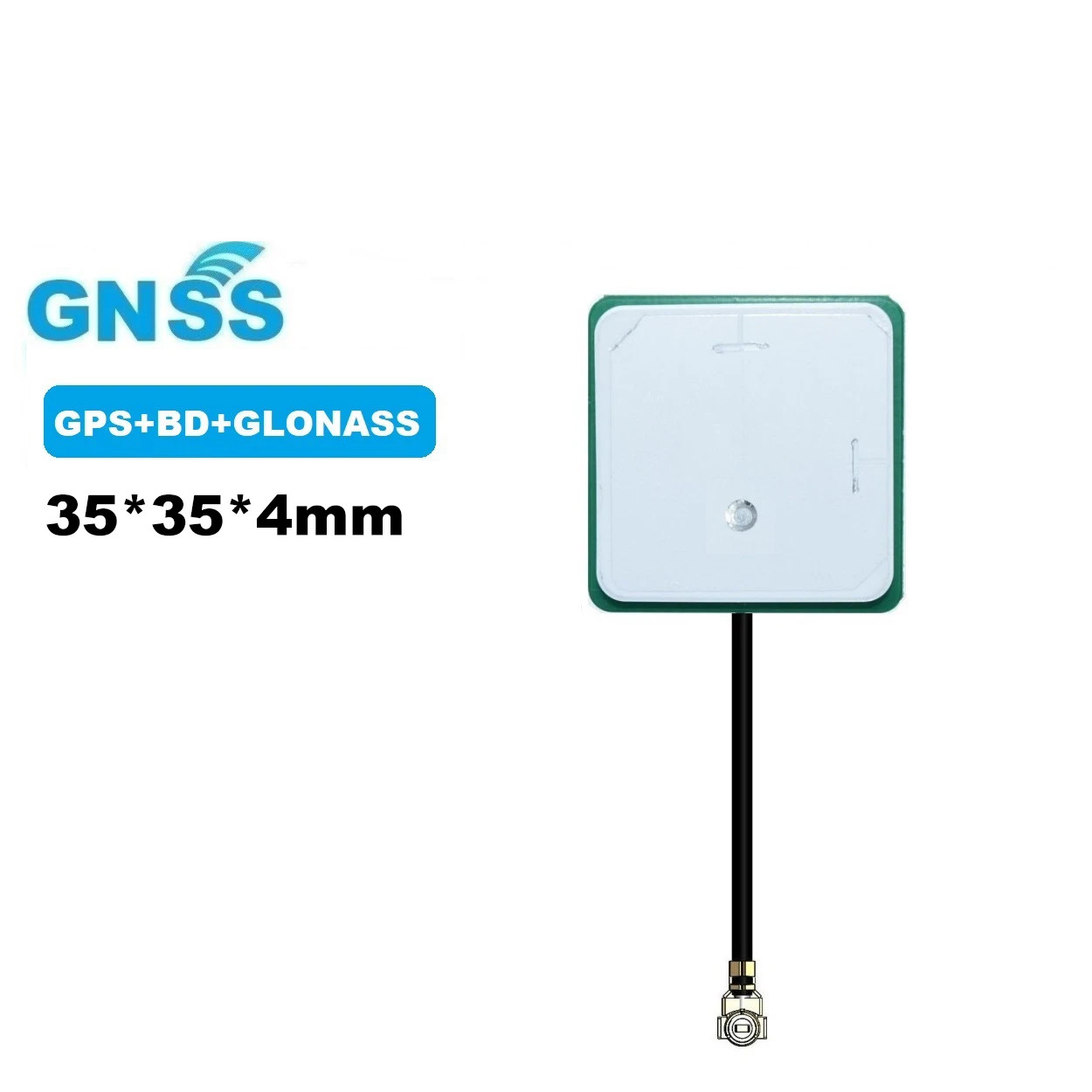 2Pcs GPS Glonass BD Antenna Build-in Ceramic Antenna GNSS Passive Antenna With IPEX UFL 10cm Cable 25*25*4 35*35*4